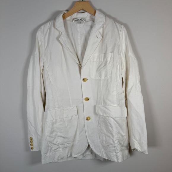 Alex Mill Men's Linen Blend Button‎ Up White Blazer Jacket Small Work Sport Coat